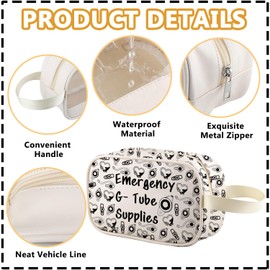 XYANFA Gtube Supply Bag Emergency Tubie Kit Emergency G-Tube Supplies Gtube Gift Feeding Tube Travel Toiletry Organizer Pouch Cosmetic Bag (G- Supplies tm)