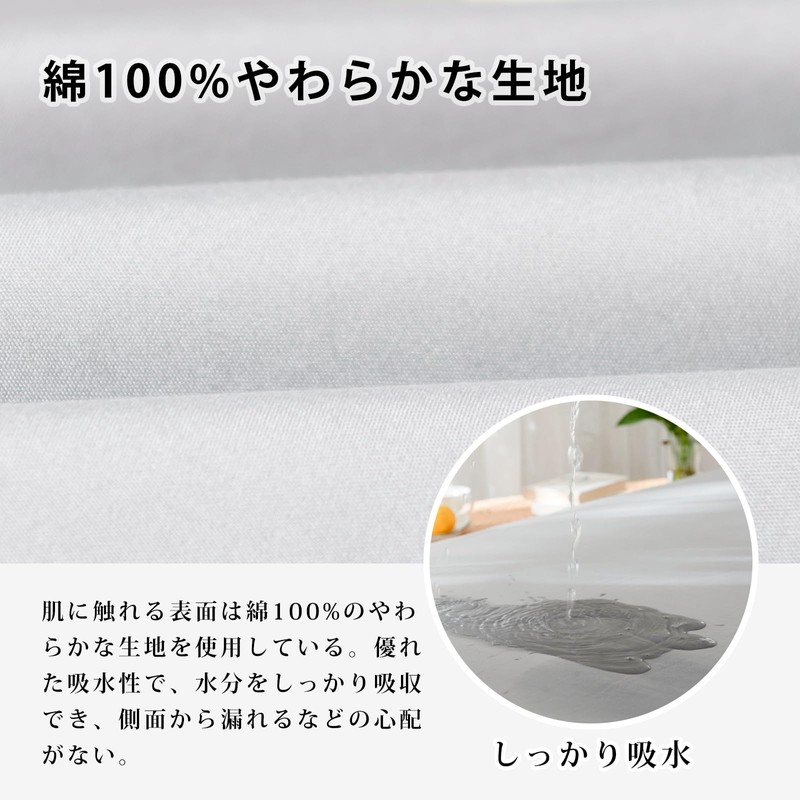 Vallein Waterproof Sheets, 100% Cotton, Side Waterproof, Single Box, Fully