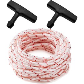 LiteTour Pulley Starter Rope Set, 2 Black Handles 10m 3.5mm Starter Line Compatible with Homelite, Craftsman Poulan for Chainsaws, Lawn Mowers, Trimmers, Generators