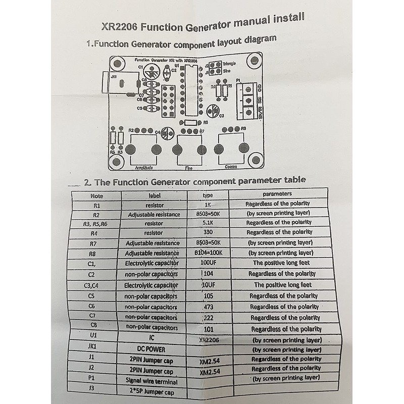 KKHMF XR2206 Signal Generator, High Precision, Function Signal Generator, DIY