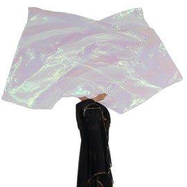 MUNAFIE Worship Flags for Dance Church Set(2 Flags+2 Flex Rods+Bag) 47.2 * 55.1" Praise Dance Flags for Worship Transparent