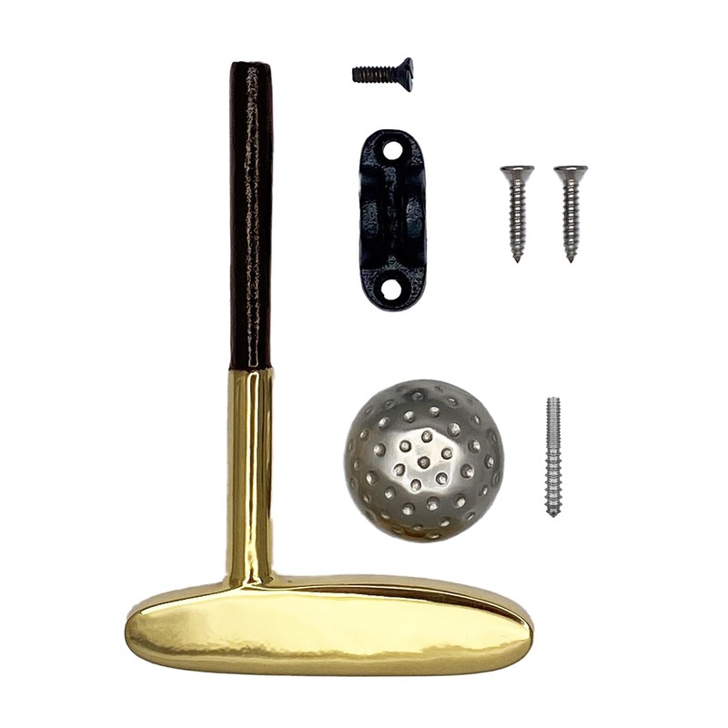 Golf Putter Door Knocker - Brass/Nickel (Premium Size)