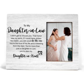 XDFVL Daughter in Law Gifts，To My Daughter-in-Law Picture Frame, Daughter in Law Wedding Gift，Daughter in Law Gifts From Mother in Law, Photo Frame 4x6