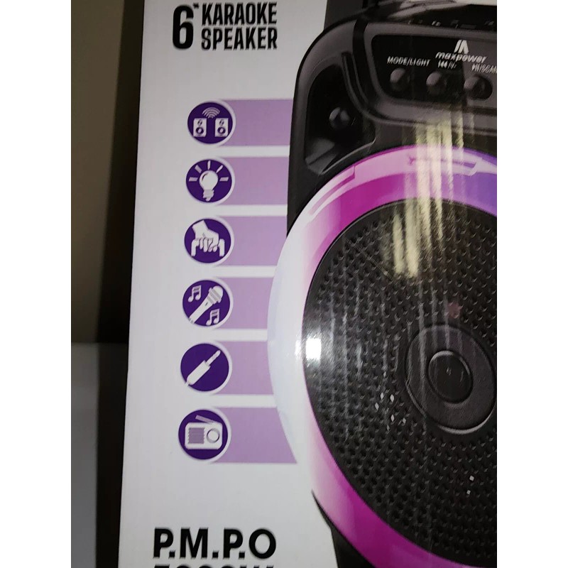 Maxpower BOOM M6 6" Portable Karaoke speaker with LED lights