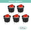 QTEATAK KCD1 On/Off 3-Pin 2-Position Snap 10A/125V, 6A/250V Red LED
