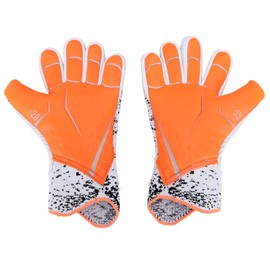 2pcs Soccer Gloves Nylon Polyurethane Fiber Latex Breathable Strong Grip Goalkeeper Gloves for Training Competition White 7