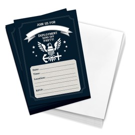 Desert Cactus United States Navy Invitations Deployment Send-Off Invites Cards USN 10 Count With Envelopes Party US (Style B)