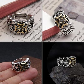 Rings Men's Stainless Steel Rings Polished Knot Vintage Biker Rings Chain Rings Viking Gothic Rings Set Engagement Friendship Rings for Men