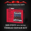 Helicoil Thread Repair Tool Kit: 320-Piece Metric SAE Heli Coil