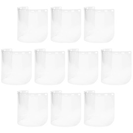 WOLF Replacement Face Shield with Holes for Adapter Brackets, Headgear, Splash Impact Saliva Chemical Hazard Protection, Heavy-duty Lightweight, 8’’x15.5’’x0.40’’, PETG, Clear (10)