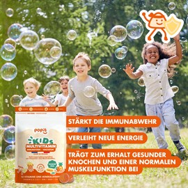 POP IT Multivitamin Gummibärchen Kinder - 13 Vitamine für Kinder ab 4 Jahren - Zuckerfrei, Vegan, Vitaminkur für 1 Monat - Vitamin A, B, C, D, E, Zink - Vitamine Gummi Multivitamin Gummies - 30 Stück