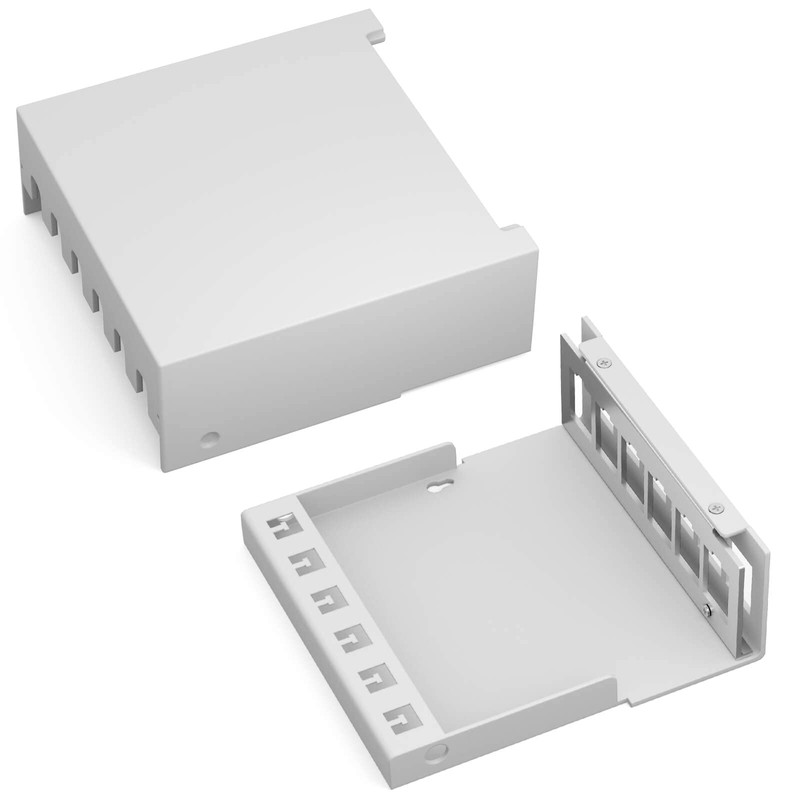 hb-digital 6-Port Patch Panel Housing for Keystone Modules with e.g.