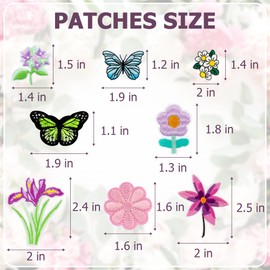Quorineo 26 Pcs Multi-Flower Embroidered Iron on Patches, Daisy Butterfly Bee Sew on Applique Patches Set, Embroidered Applique for Clothes, Hats, Jeans, Backpacks (S)