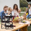 VANEME 6‑Bottle Foldable Stackable Metal Wine Rack with Wooden Handle,