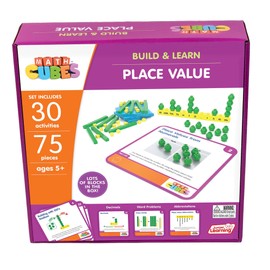 Junior Learning: Mathcubes - Place Values - 30 Activity Set, Build & Learn, Blocks & Boards Hands On Math, Developmental & Education Set, Kids Ages 4+
