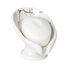Qixuer Soap Dish Ceramic, Leaf Shape Self Draining Soap Dish Holder Soap Saver for Bathroom Shower Kitchen Sink Sponges Accessories Storage Keep Soap Dry and Easy Cleaning