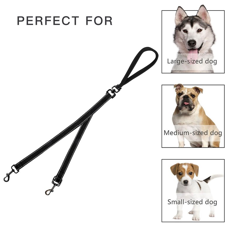 Fjquamitix Two Point Control Dog Leash, Reflective Stitching & Soft