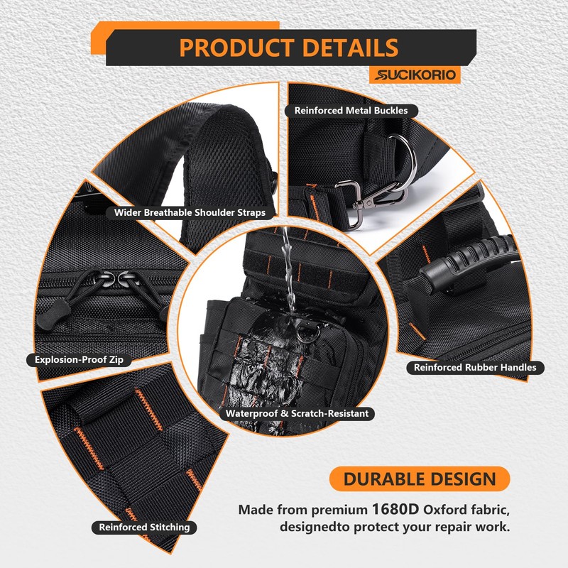 SUCIKORIO Tactical Electrician Tool Pouch Bag Small Compact & Portable