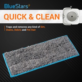 BlueStars i-Robot m6 Washable and Reusable Wet Mopping Pads for Braava Jet Replacement - Pack of 10