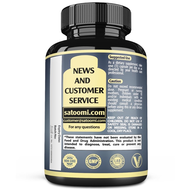 Satoomi Pure Gymnema Sylvestre Capsules Extract - 180 Capsules of