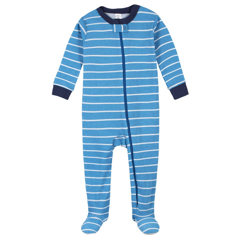 Gerber Paquete de 2 Pijamas con pies para bebé, Azul