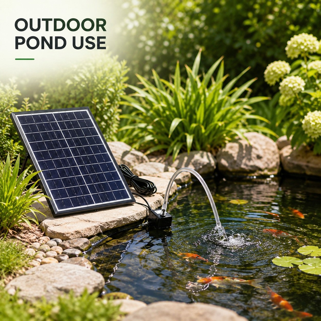 6W Solar Fountain & Pond Pump Kit, 9V Submersible Water Pump for Small Ponds, Garden Fountains & Outdoor Water Features – Direct Sunlight, No Battery