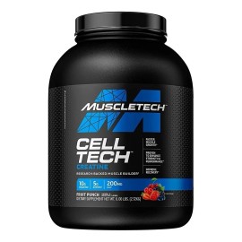 Suplemento en polvo MuscleTech Cell-tech intra treino Creatina sabor ponche de frutas x 2.72kg