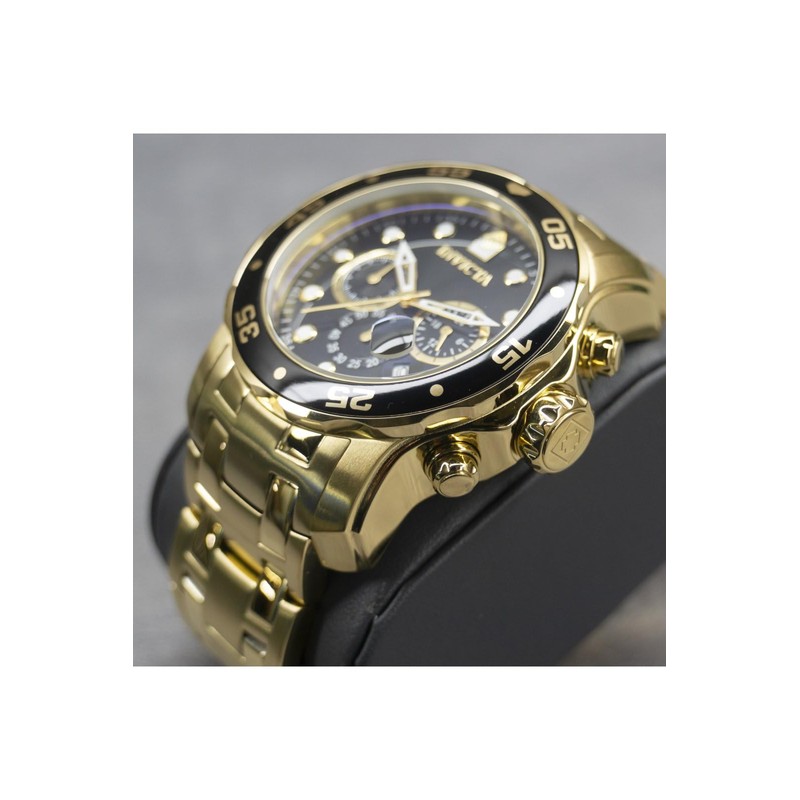 Invicta Men's 0072 Pro Diver Collection Chronograph 18k Gold-Plated Watch