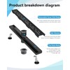 Shower Drain Stainless Steel for Bathroom: Black Linear Shower Drain