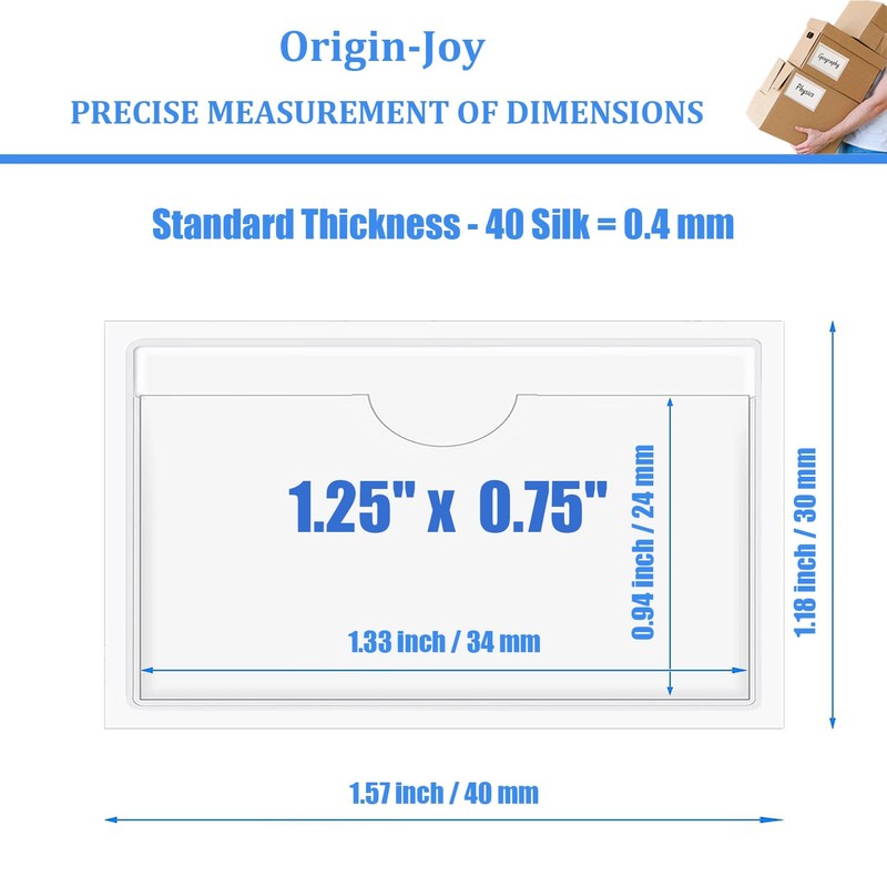 Origin-Joy 35 PCS Self Adhesive Index Card Pockets with Top