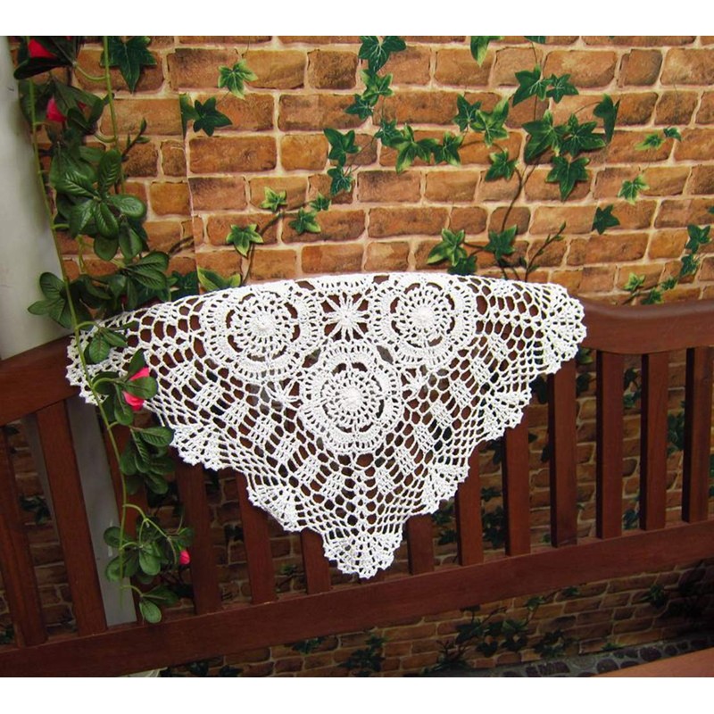23 Inch Square White 100% HANDMADE Crochet Lace Placemats Doilies