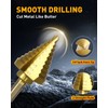 COMOWARE Step Drill Bit for Metal, Titanium Coated, Double Cutting