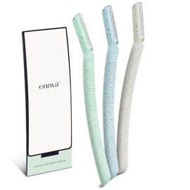 Ennva- Maquinilla de afeitar Dermaplane para depilación facial para mujeres, 3 piezas, cuchillas protectoras anticortes, mango ergonómico, cuchillas desechables higiénicas