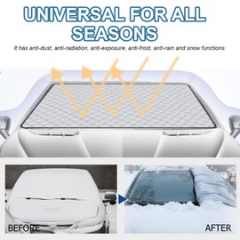 Car Windshield Sun Shade, Aluminum Film Cover Car Front Window Sunshade Easy Installation Winter Windshield Car Windshield Sun Blocker for Cars