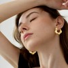 14k Gold Plated Flower Huggie Hoop Earrings for Women Small