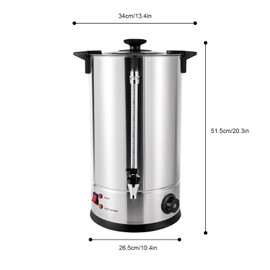 15L/3.96gal Tea Urn Coffee Commercial Grade Stainless Steel Electric Kettle Hot Water Boiler Commercial Catering Hot Water Kettle Electric Coffee Urn for Home Party Office Wedding