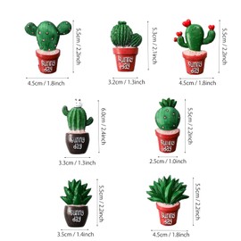 Assortment of 7 Colorful 3D Cactus Fridge Magnets - Stylish Magnetic Decor for Your Refrigerator and Whiteboard (Cactus Fridge Magnets)