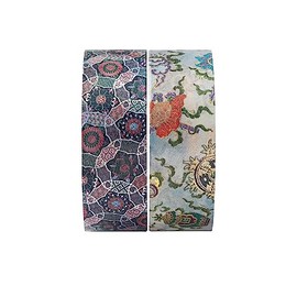 Paperblanks Chakra/Shankha Washi Tape: 2 Iconic Designs per Set, Metallic Foil Pattern, 15 mm Wide x 10 Metres Long