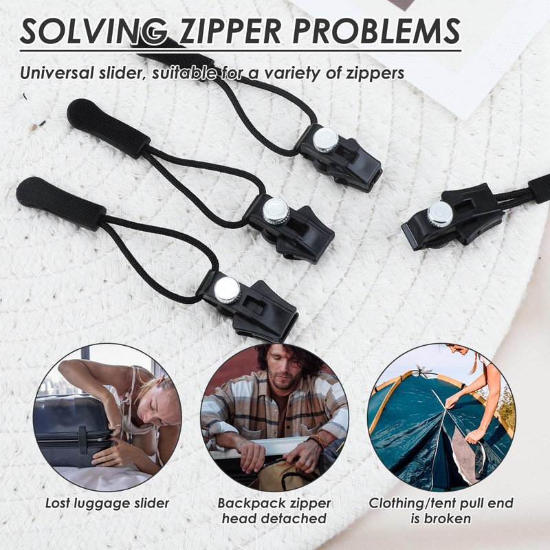 8PCS Zipper Repair Kit, 3 Sizes Instant Zip Repair Fixer