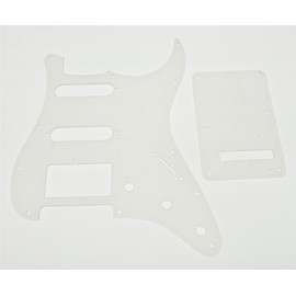 KAISH Clear 11 Hole ST/Strat Style Pickguard HSS Pick Guard with ST Back Plate Tremolo Trem Cover for USA/Mexico Stratocaster/Strat Transparent