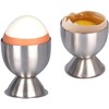 2 Pcs Silver Stainless Steel Egg Cups Holders Egg Tray