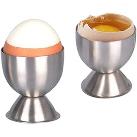 2 Pcs Silver Stainless Steel Egg Cups Holders Egg Tray for Soft Boiled Eggs Kitchen Tool Egg Cups Dishware