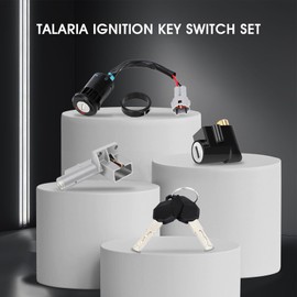 Motorcycle OEM Ignition Key Switch Starter Key Set Aluminum with Key Cover Cap Holder for Talaria Sting MX3 MX4 MX5 Electric Dirt Bike Black
