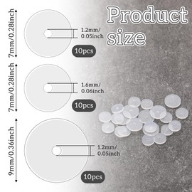 Clear Piercing Disc for Piercing Bump Silicone Healing Non Pull Piercing Discs Pressure Silicone Earrings Clear Disc Pads for Keloids Healing Pads Belly Button Piercing Kit, 30Pcs 7mm/9mm