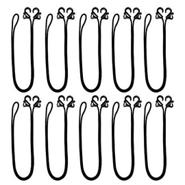 Bungee Cords with Hooks 10EA, Rope Length 69" Thickness 0.3" Canopy Ties, Tarp Clips & Ball Bungees, Plastic Coated Metal Hooks, Cargo Net, Heavy Duty