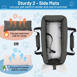 BUMUBI Center Console Dog Car Seat for Small Dogs Puppy Pet Booster Seat for Car PU Leather Travel Pet Car Carriers for Cat with Adjustable Safety Belt Support Pet up to 11lbs