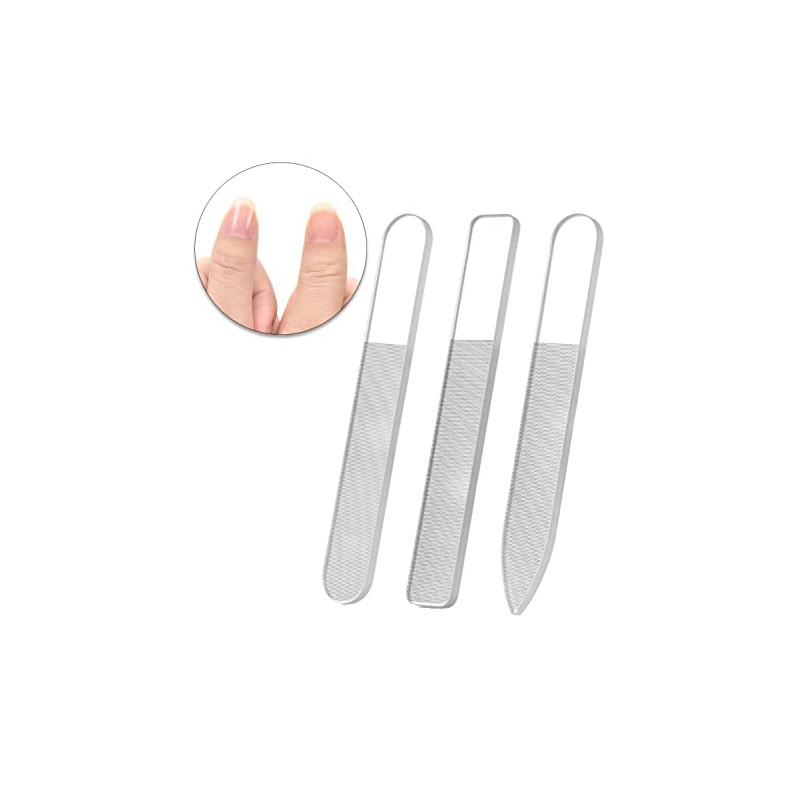 3 Pcs Glass Nail File Set for Natural Nails,Nano Nail