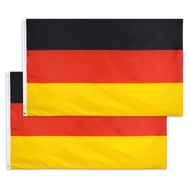 2 Pcs Deutschland Flagge 90 x 150 cm 100 Prozent Polyester Fahne Deutschland Wetterfeste Deutsche Flagge mit Messing-Ösen Fahne Flagge Germany DE Deutschland Kräftige Farben