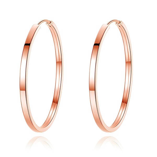 Bewenda Earrings 925 Silver Hoop Earrings Large, 925 Sterling Silver