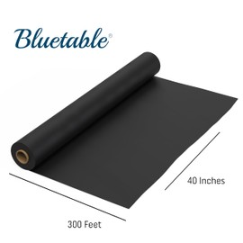 Table Cloth Roll Plastic - Black 40” x 300’ Feet, Disposable Tablecloth Rolls to Cover Table, Plastic Tablecloths for Covering Tables